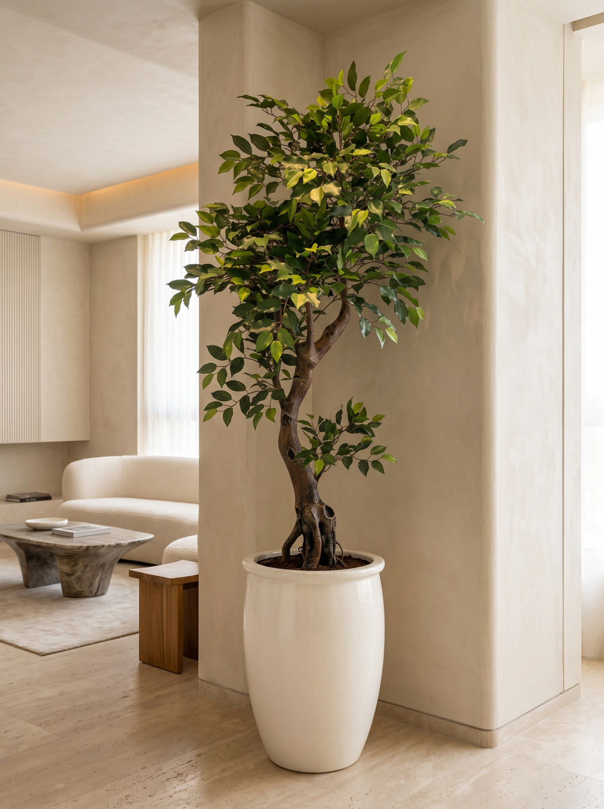 Artificial Twisted Trunk Ficus Tree 6 Feet